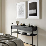 Monolit console - varnished oak - black - 2 drawers White Cliff Studio Console Table