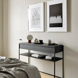 Monolit console - varnished oak - black - 2 drawers White Cliff Studio Console Table