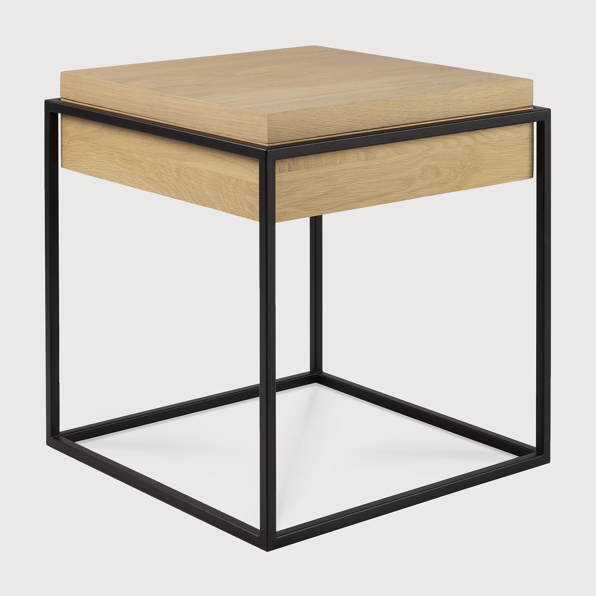 Monolit side table - oak - square - removable cover White Cliff Studio Side Table