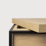 Monolit side table - oak - square - removable cover White Cliff Studio Side Table