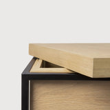 Monolit side table - oak - square - removable cover White Cliff Studio Side Table