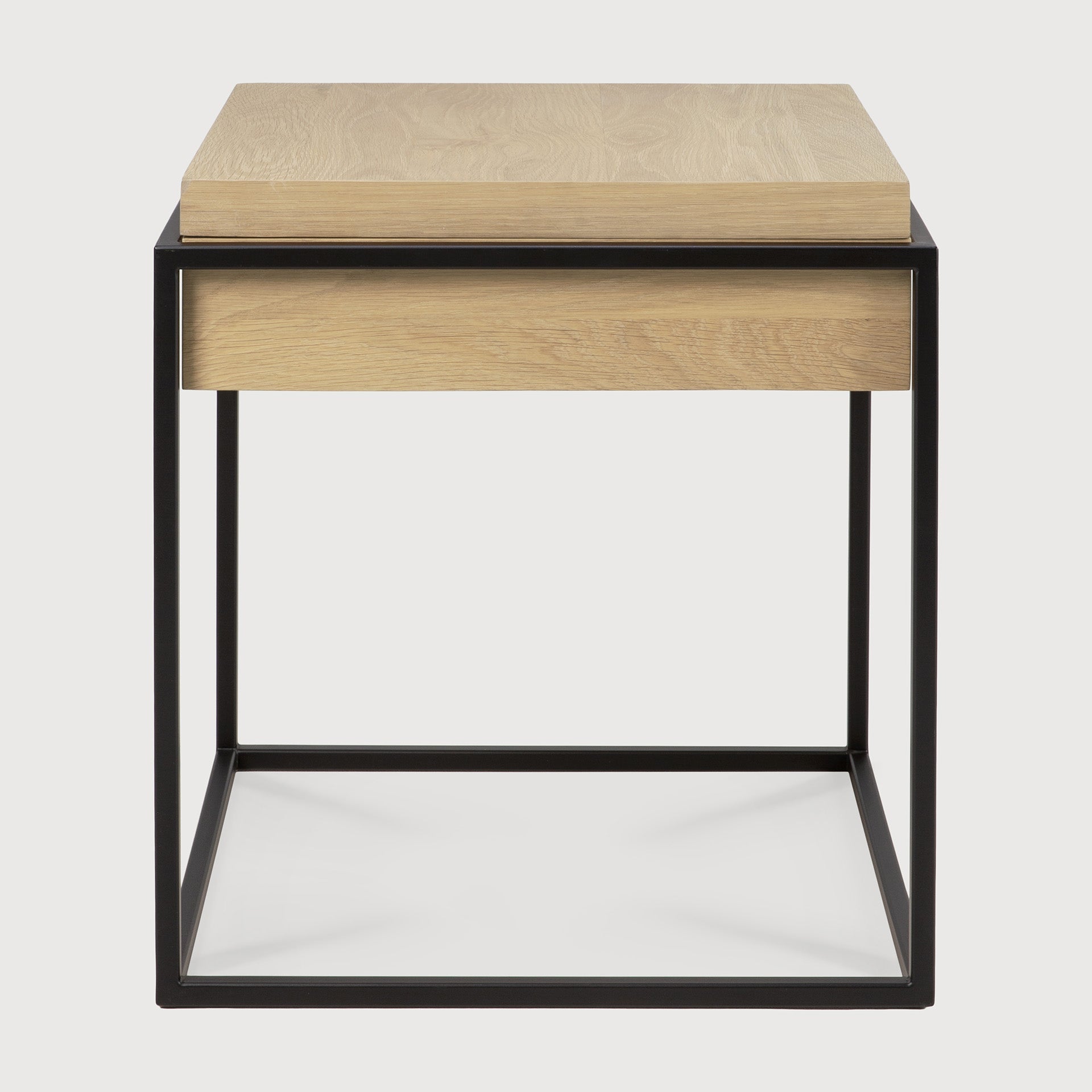 Monolit side table - oak - square - removable cover White Cliff Studio Side Table
