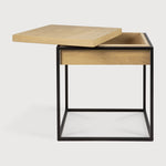 Monolit side table - oak - square - removable cover White Cliff Studio Side Table