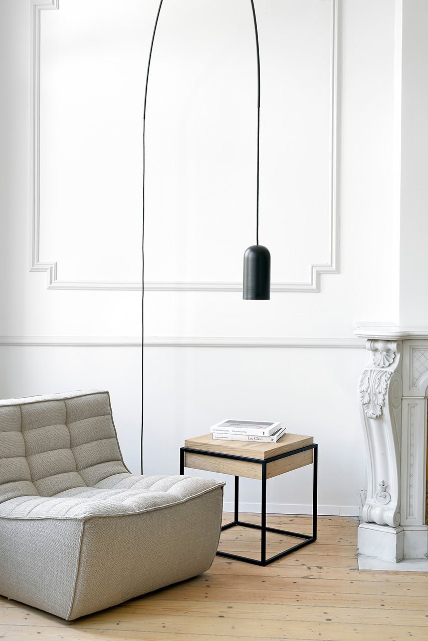 Monolit side table - oak - square - removable cover White Cliff Studio Side Table