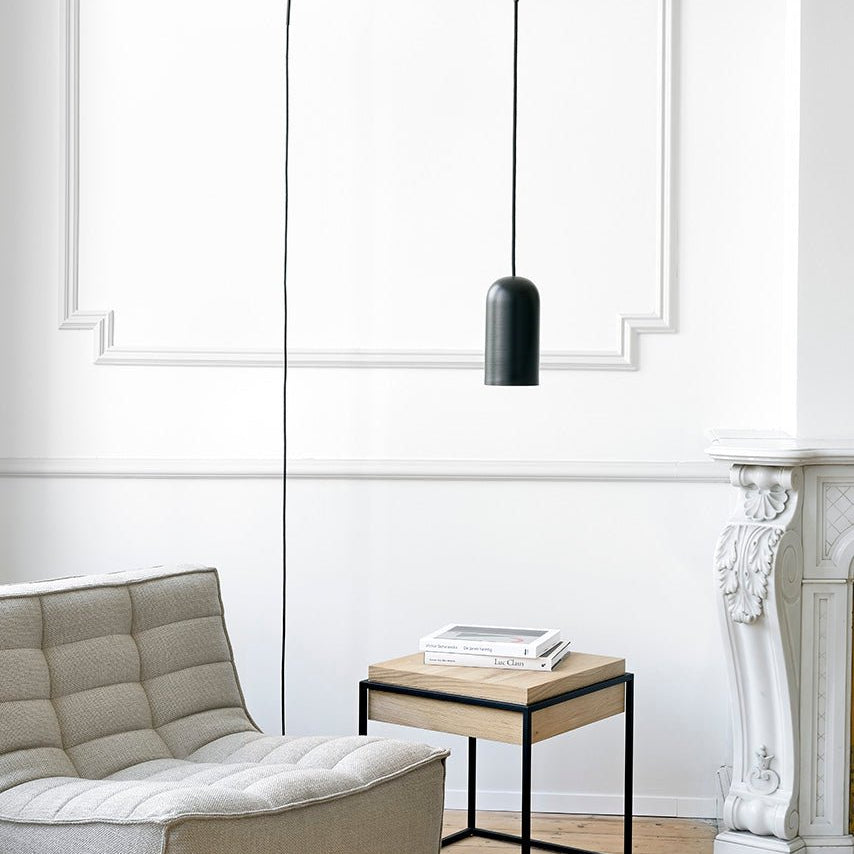 Monolit side table - oak - square - removable cover White Cliff Studio Side Table