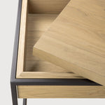 Monolit side table - oak - square - removable cover White Cliff Studio Side Table