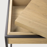 Monolit side table - oak - square - removable cover White Cliff Studio Side Table