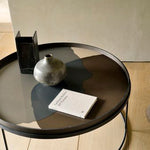 Monolit side table - oak - square - removable cover White Cliff Studio Side Table