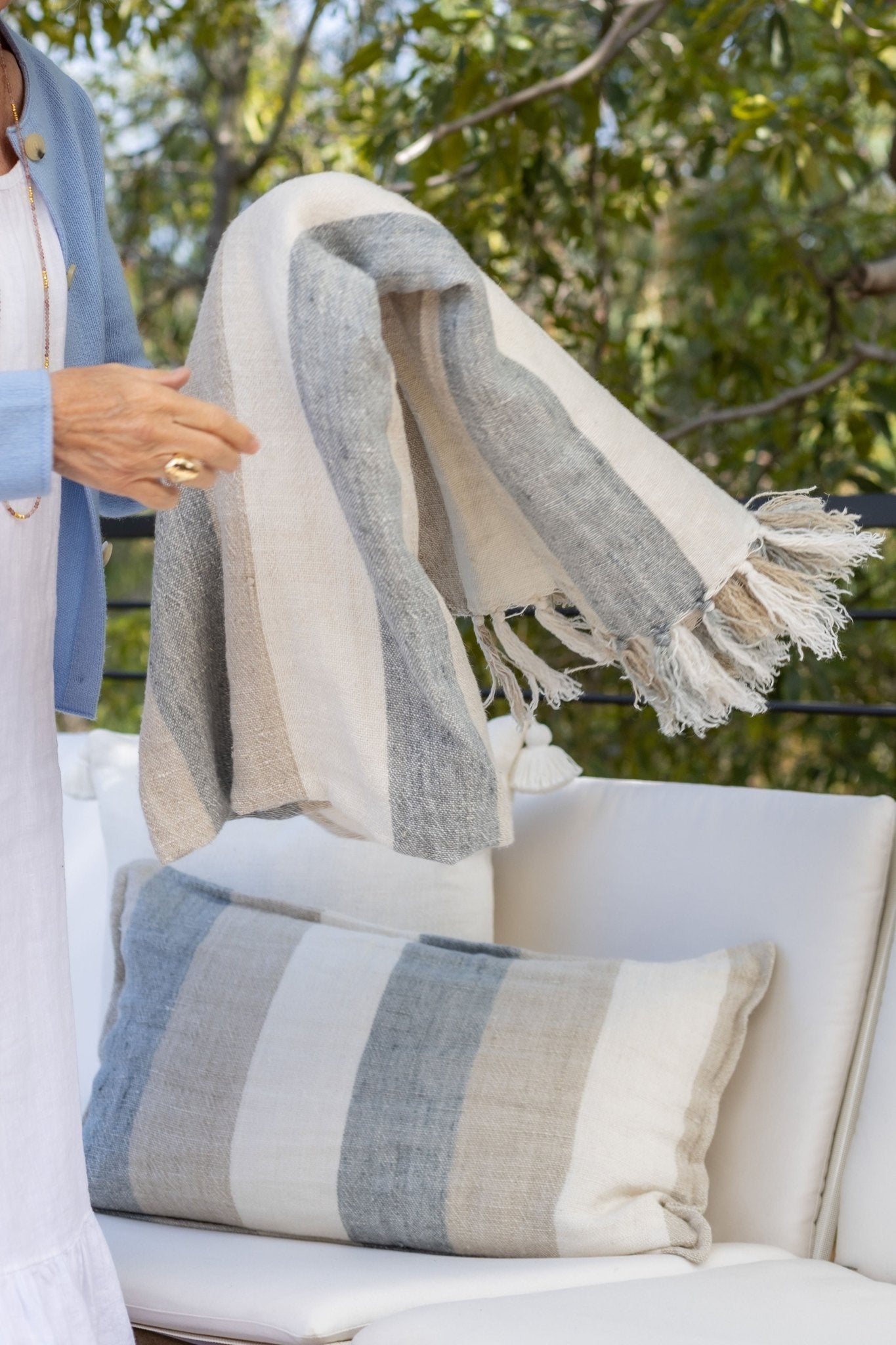 Monterey Oversized Throw White Cliff Studio Throw Blankets