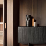 Mosaic sideboard - varnished teak - off black - 3 doors White Cliff Studio Sideboard