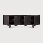 Mosaic sideboard - varnished teak - off black - 4 doors White Cliff Studio Sideboard
