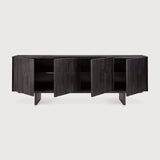 Mosaic sideboard - varnished teak - off black - 4 doors White Cliff Studio Sideboard