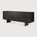 Mosaic sideboard - varnished teak - off black - 4 doors White Cliff Studio Sideboard