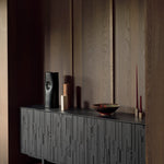 Mosaic sideboard - varnished teak - off black - 4 doors White Cliff Studio Sideboard