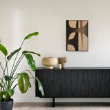 Mosaic sideboard - varnished teak - off black - 4 doors White Cliff Studio Sideboard