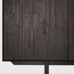 Mosaic sideboard - varnished teak - off black - 4 doors White Cliff Studio Sideboard