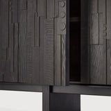 Mosaic sideboard - varnished teak - off black - 4 doors White Cliff Studio Sideboard