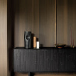 Mosaic sideboard - varnished teak - off black - 4 doors White Cliff Studio Sideboard