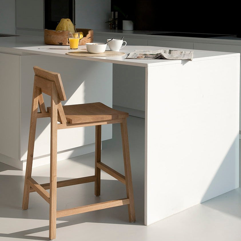 N3 counter stool - oak White Cliff Studio Counter Stool
