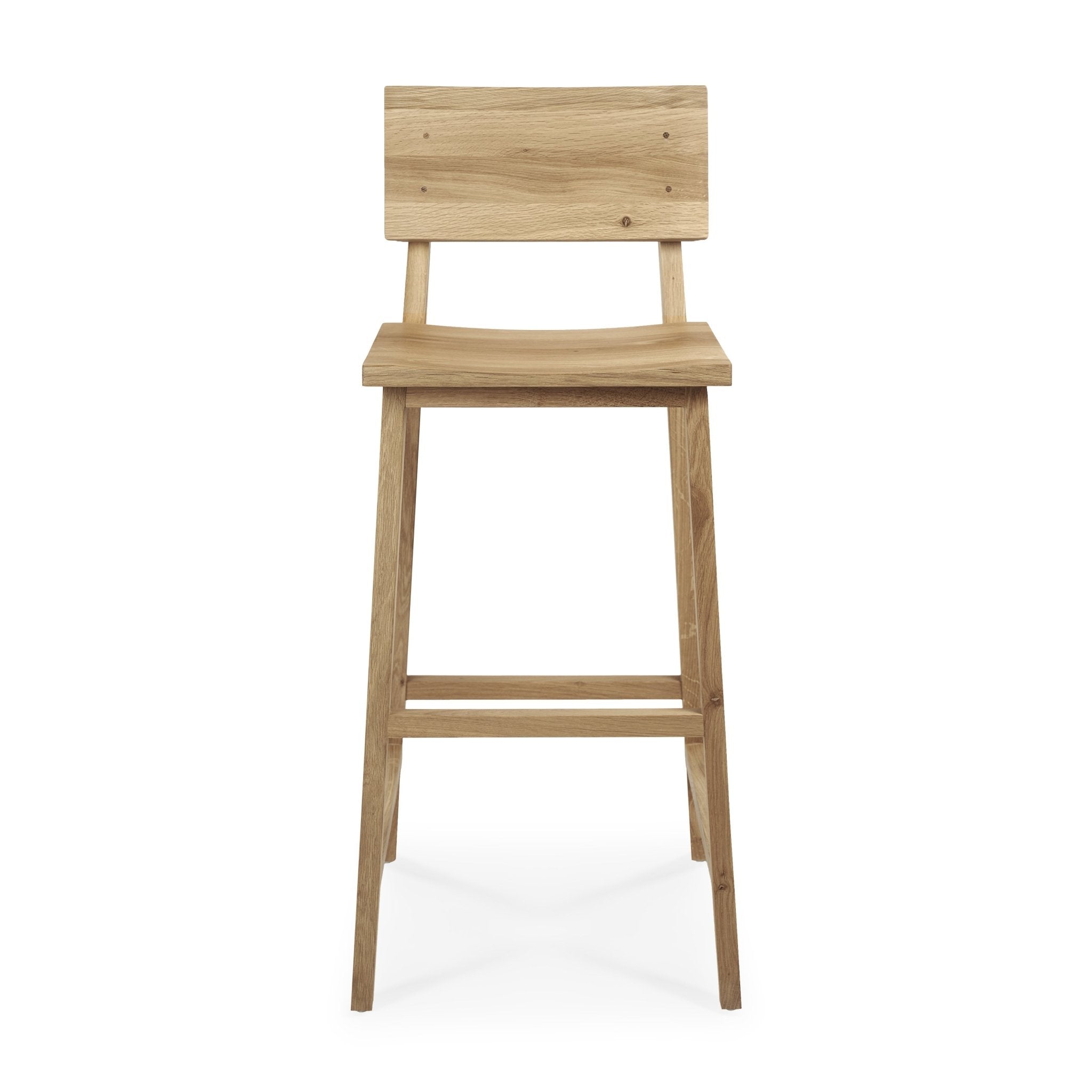 N4 bar stool - varnished oak White Cliff Studio Bar Stool