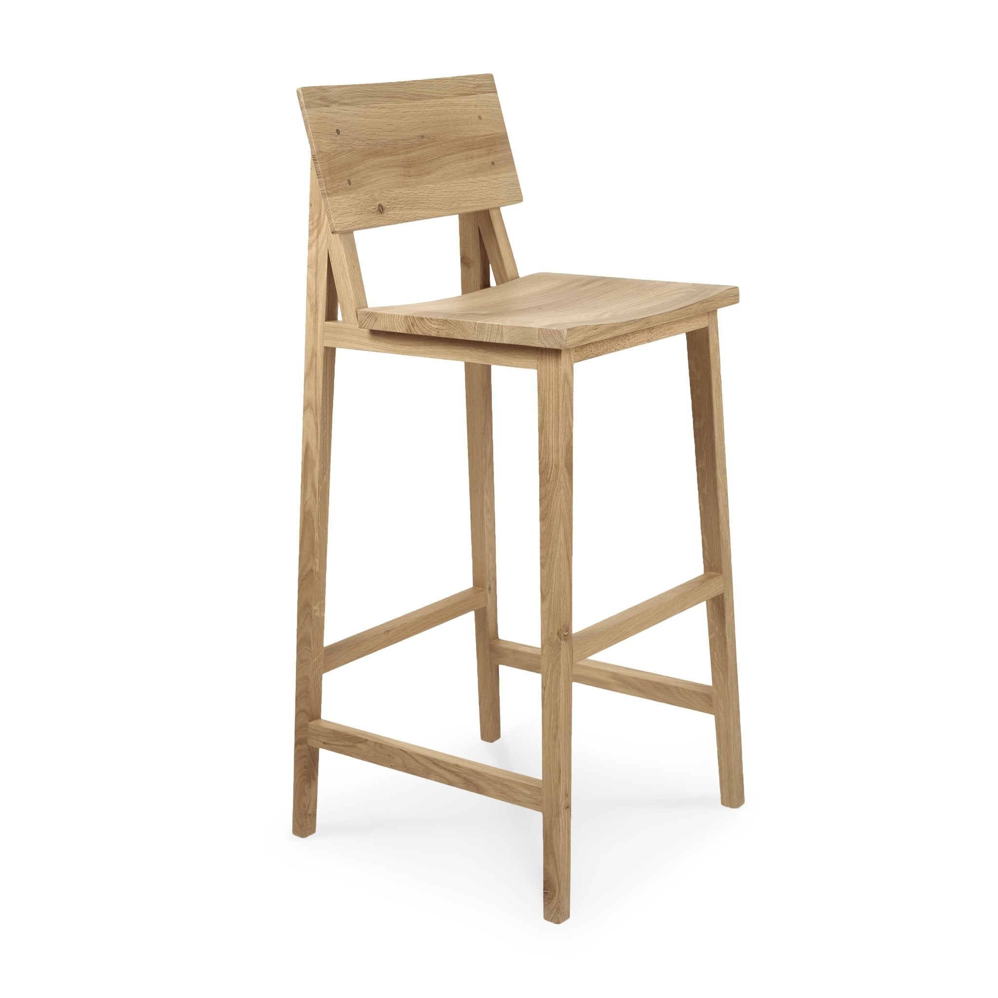 N4 bar stool - varnished oak White Cliff Studio Bar Stool