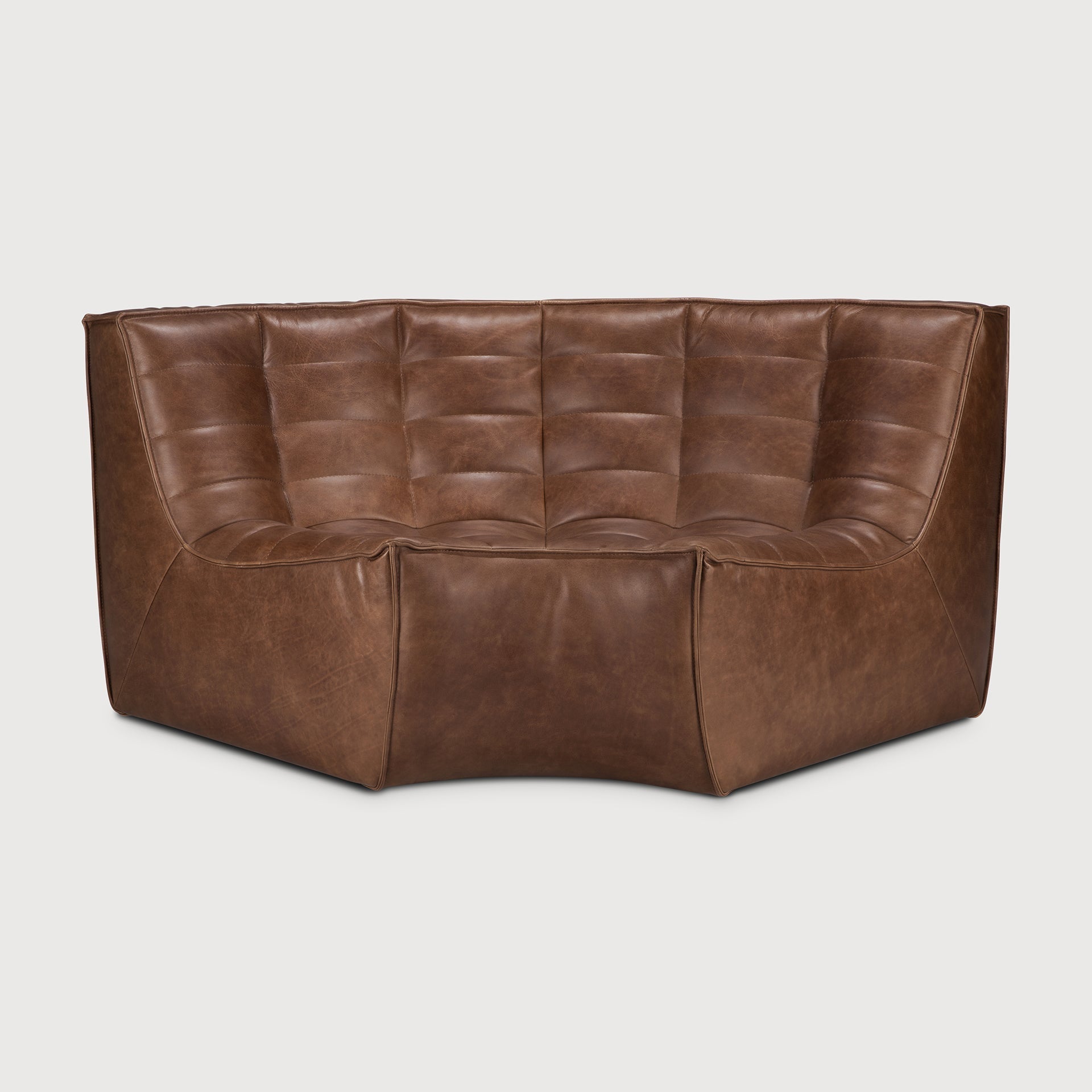 N701 4-Seat Sofa in Chestnut Leather aniline leather by Ethnicraft