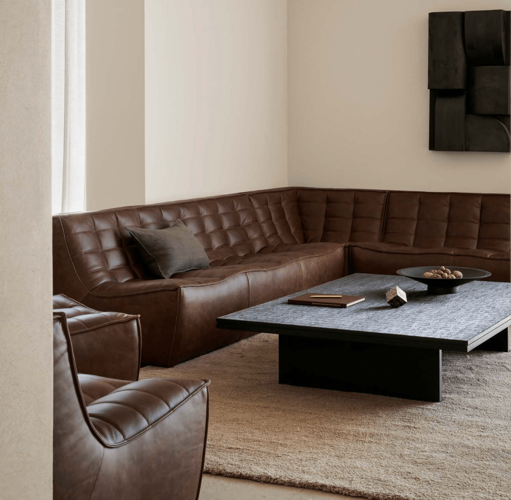 N701 5-Seat Sofa in Old Saddle Leather aniline leather by Ethnicraft