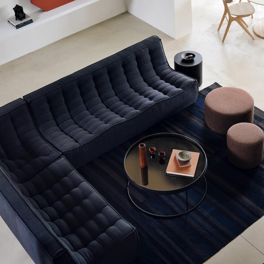N701 5-seat modular sofa in graphite eco fabric by Ethnicraft, lifestyle setting