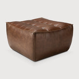N701 footstool - Chestnut leather White Cliff Studio Ottoman