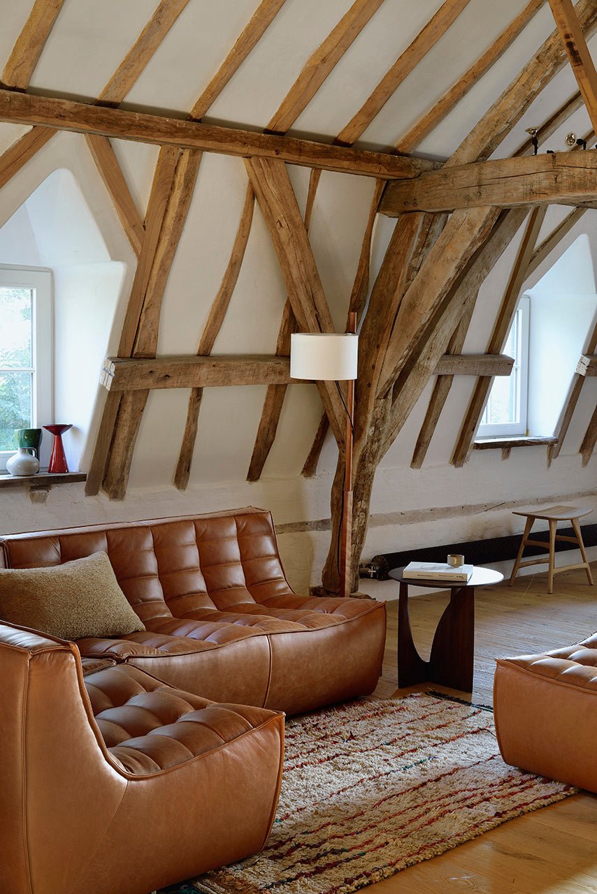 N701 footstool - Old Saddle leather White Cliff Studio Ottoman