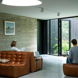 N701 footstool - Old Saddle leather White Cliff Studio Ottoman