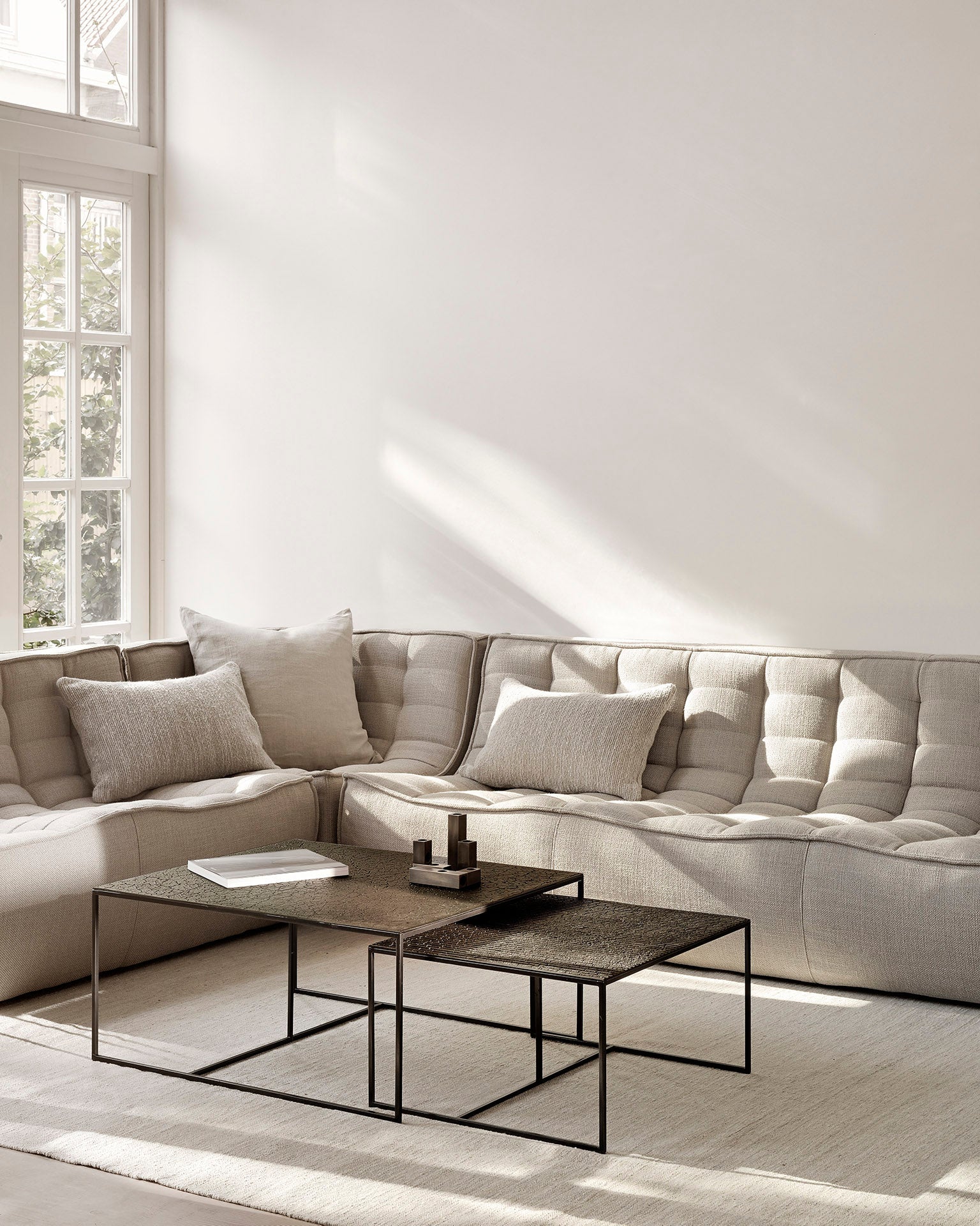 N701 modular sofa - Beige fabric - 2 seater White Cliff Studio Sofa