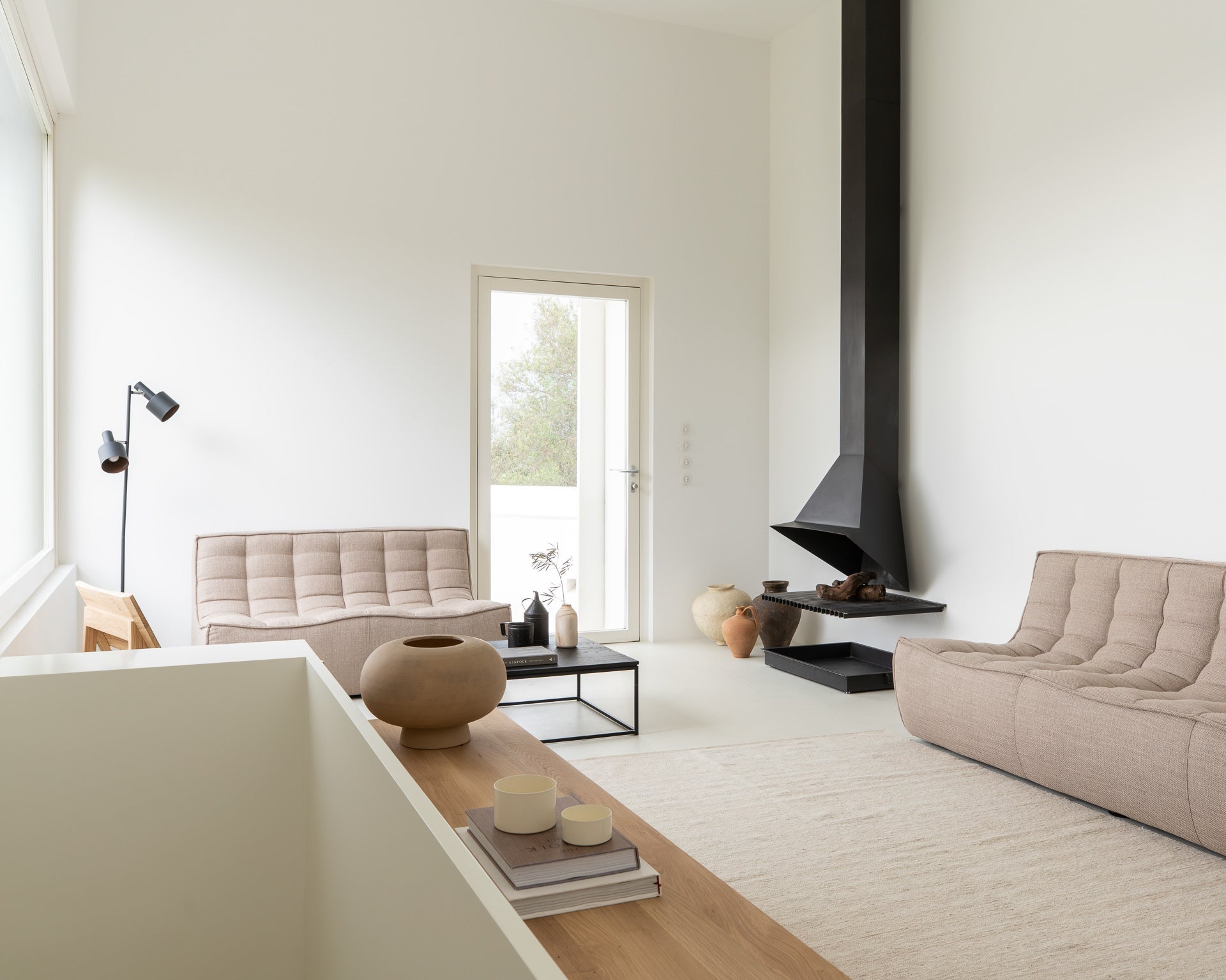 N701 modular sofa - Beige fabric - 2 seater White Cliff Studio Sofa