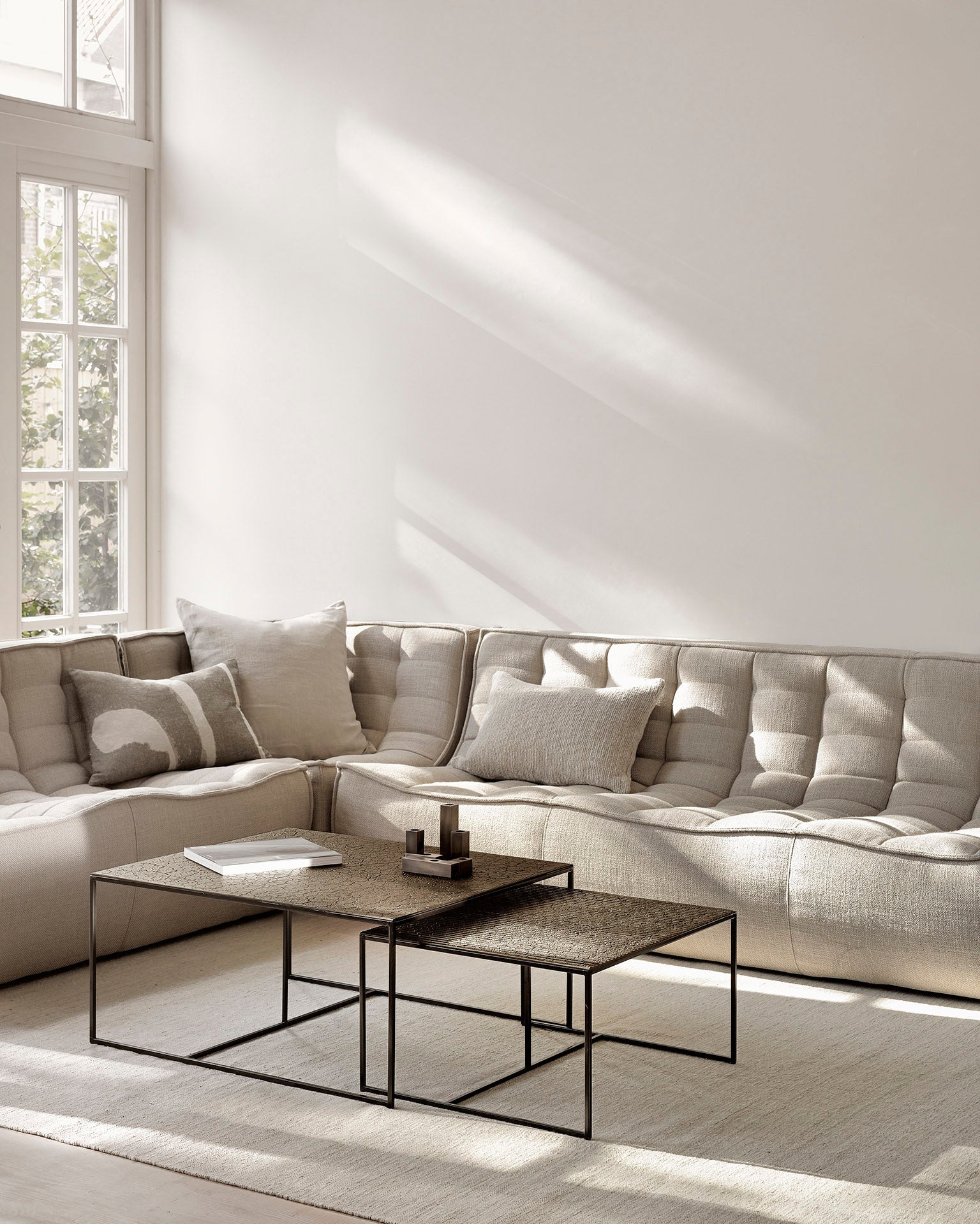 N701 modular sofa - Beige fabric - 3 seater White Cliff Studio Sofa