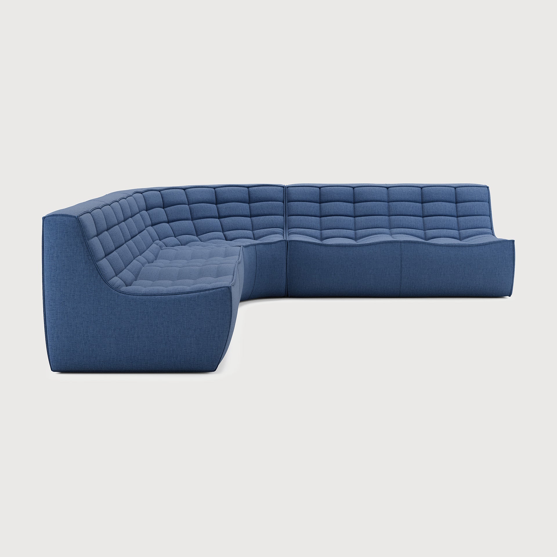 N701 modular sofa - Blue fabric - 90° round corner White Cliff Studio Sofa