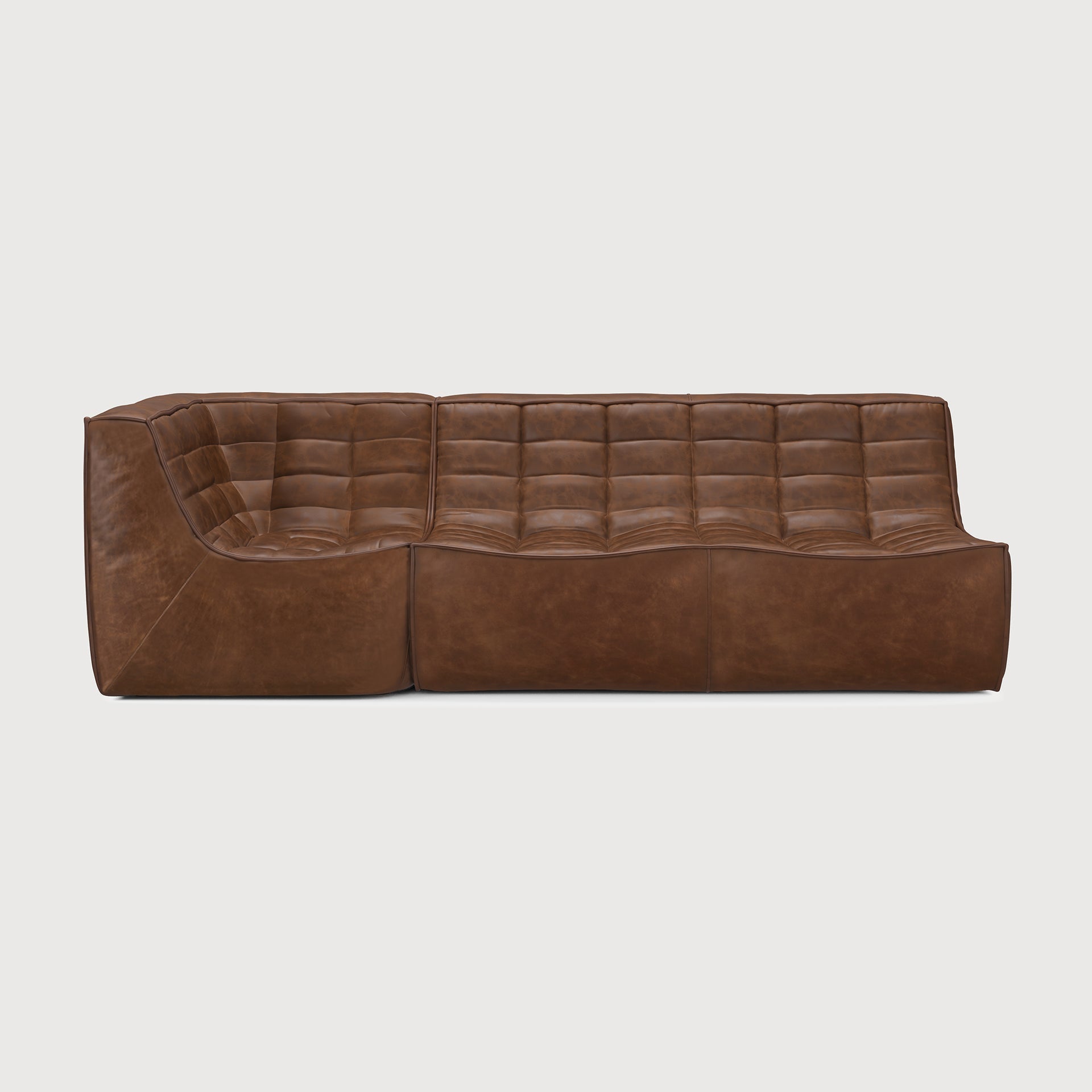 N701 modular sofa - Chestnut leather - 2 seater White Cliff Studio Sofa