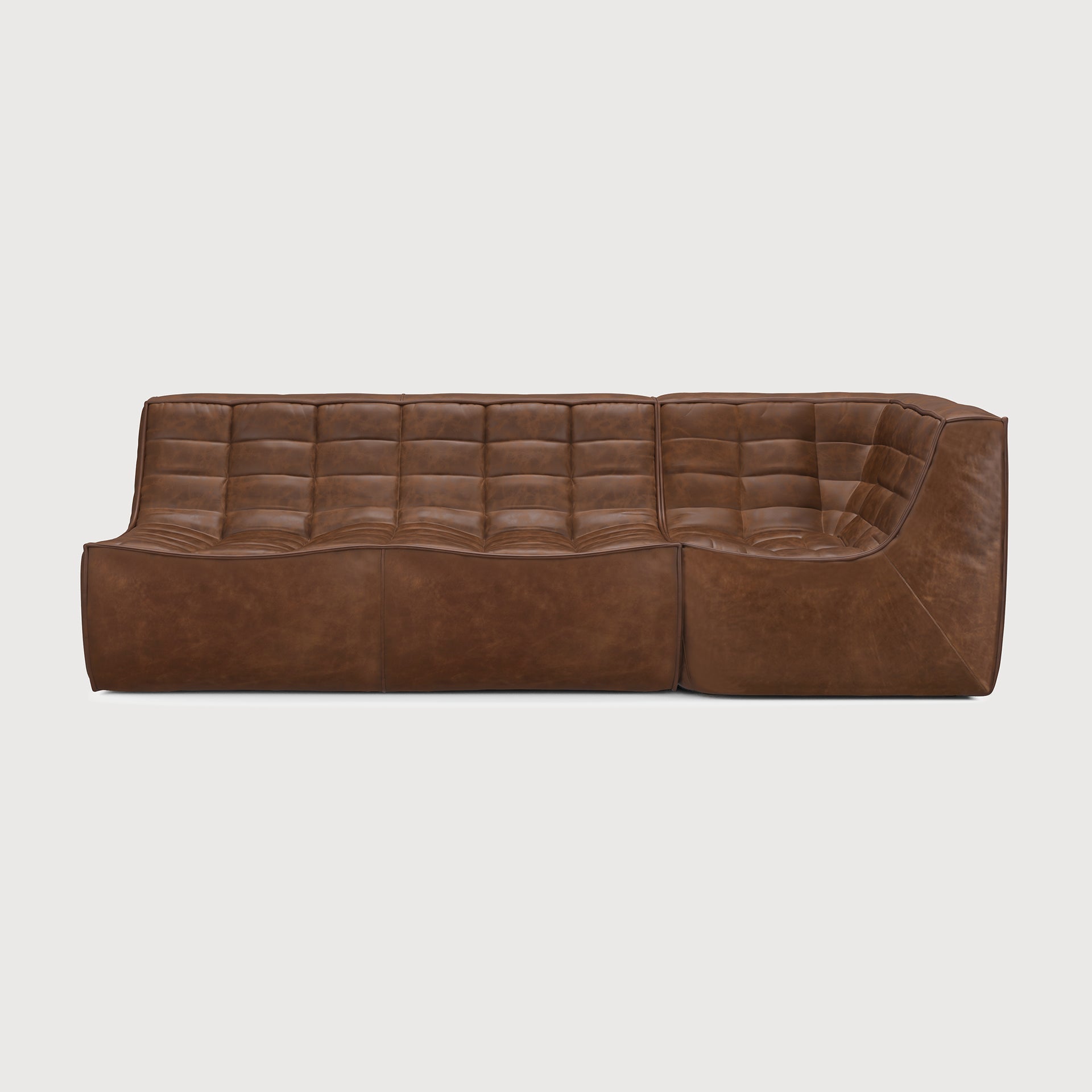 N701 modular sofa - Chestnut leather - 2 seater White Cliff Studio Sofa