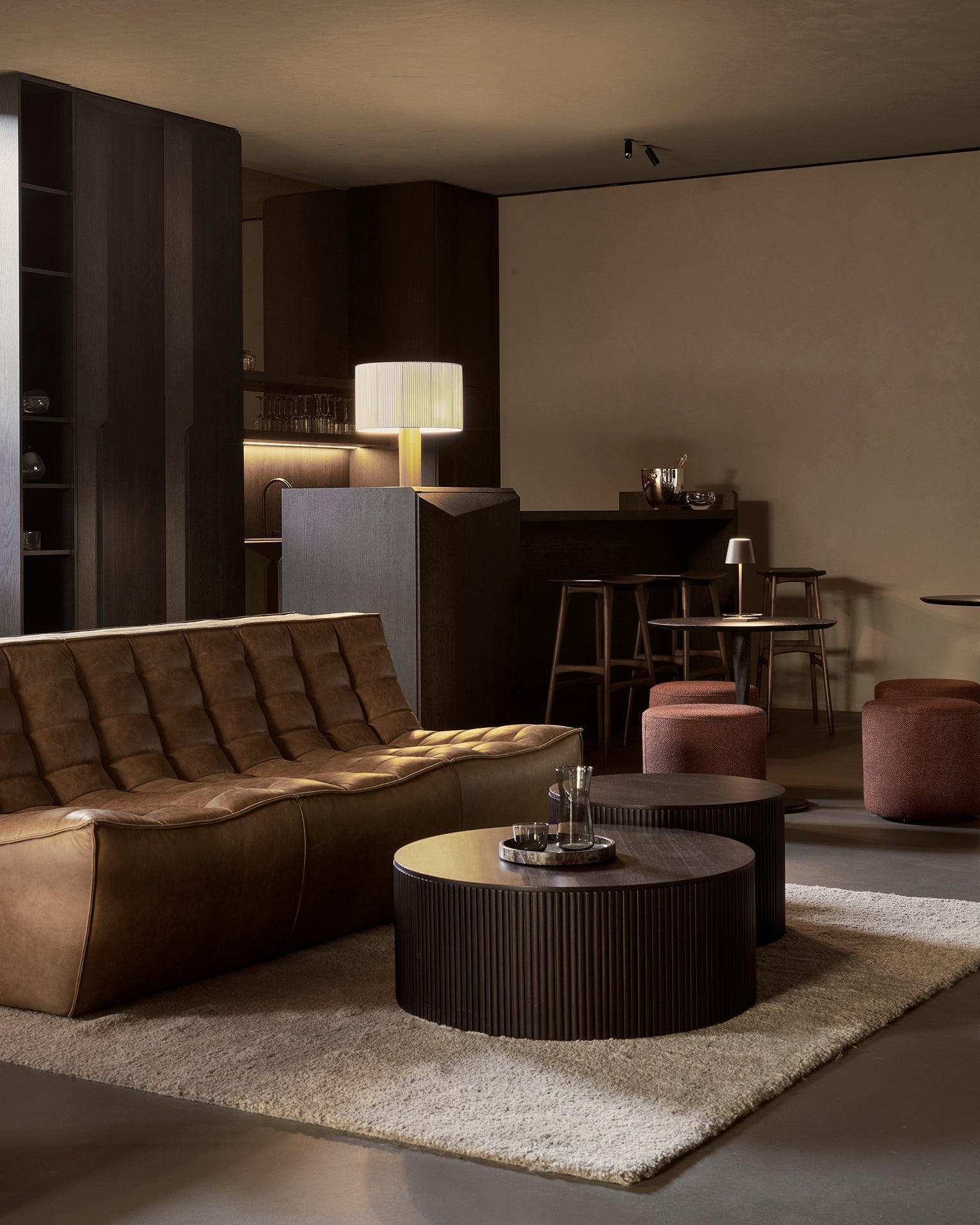 N701 modular sofa - Chestnut leather - 3 seater White Cliff Studio Sofa