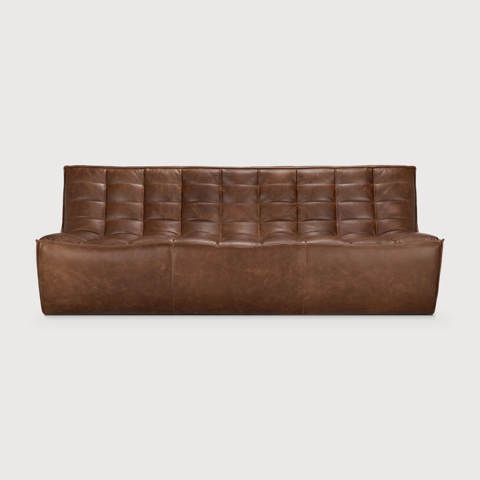 N701 modular sofa - Chestnut leather - 3 seater White Cliff Studio Sofa