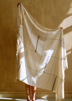 Nadi Hand - Loomed Cotton Throw White Cliff Studio Throws & Blankets