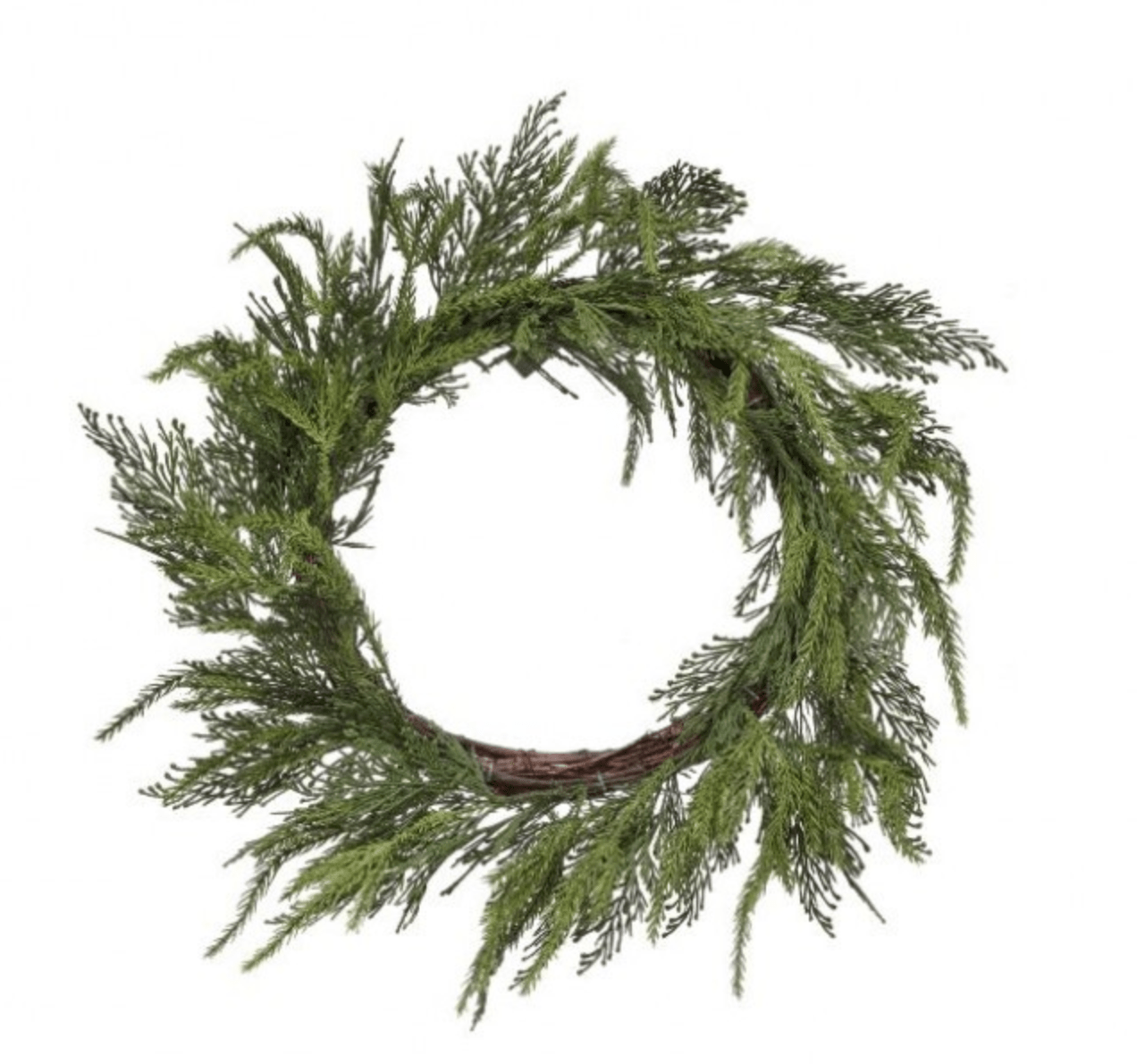Natural Touch Cedar Winter Wreath, 24" White Cliff Studio Holiday Wreaths and Garlands