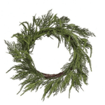 Natural Touch Cedar Winter Wreath, 24" White Cliff Studio Holiday Wreaths and Garlands