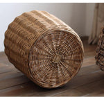 Natural Wicker Floor Planter Basket with Liner White Cliff Studio Planters