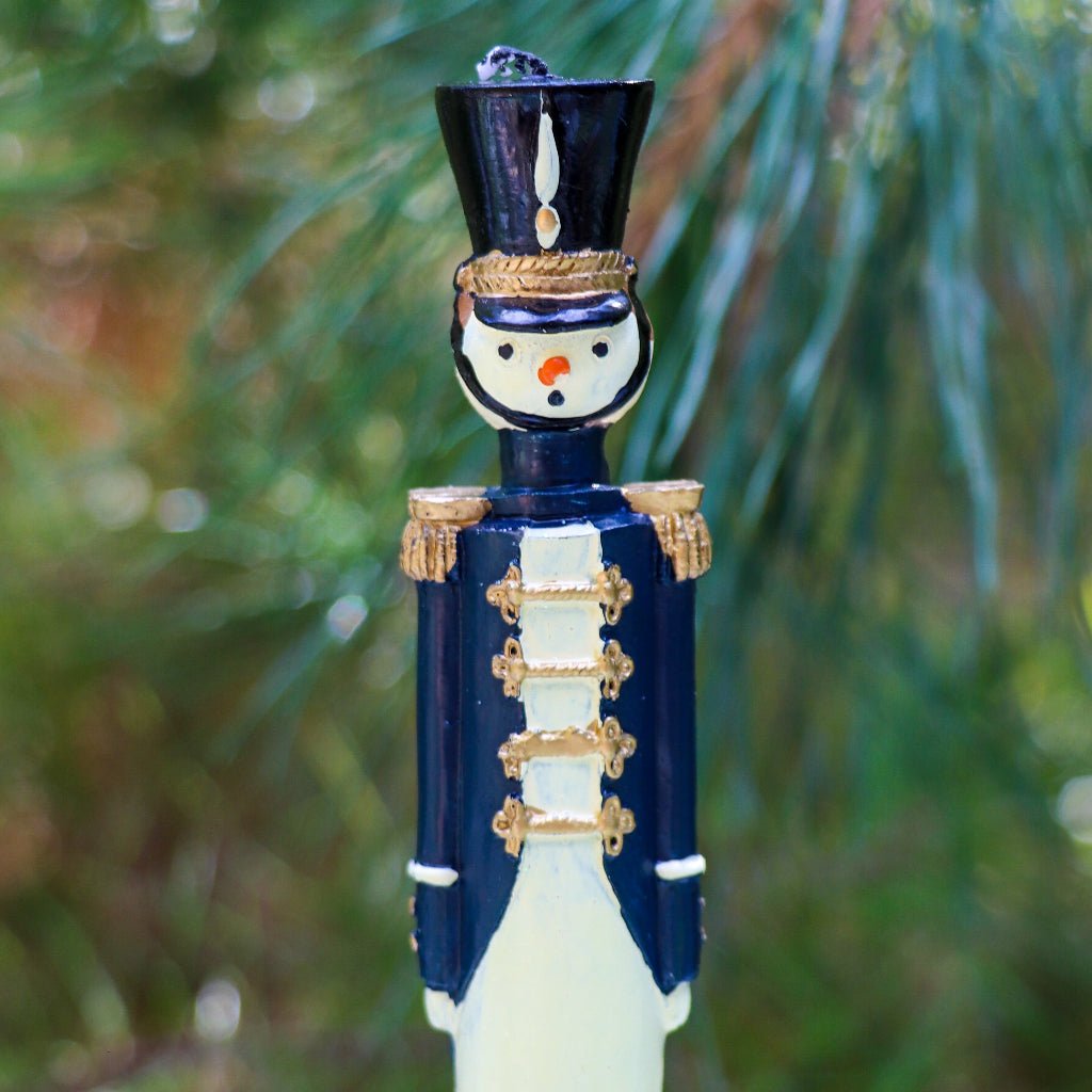 Navy Blue Royal Guard Hand-Painted Candles – Pack of 2 White Cliff Studio Candles
