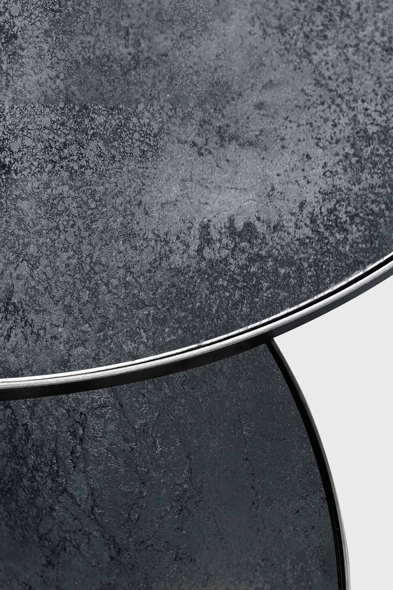 Nesting coffee table - Charcoal - round - set of 2 White Cliff Studio COFFEE TABLE