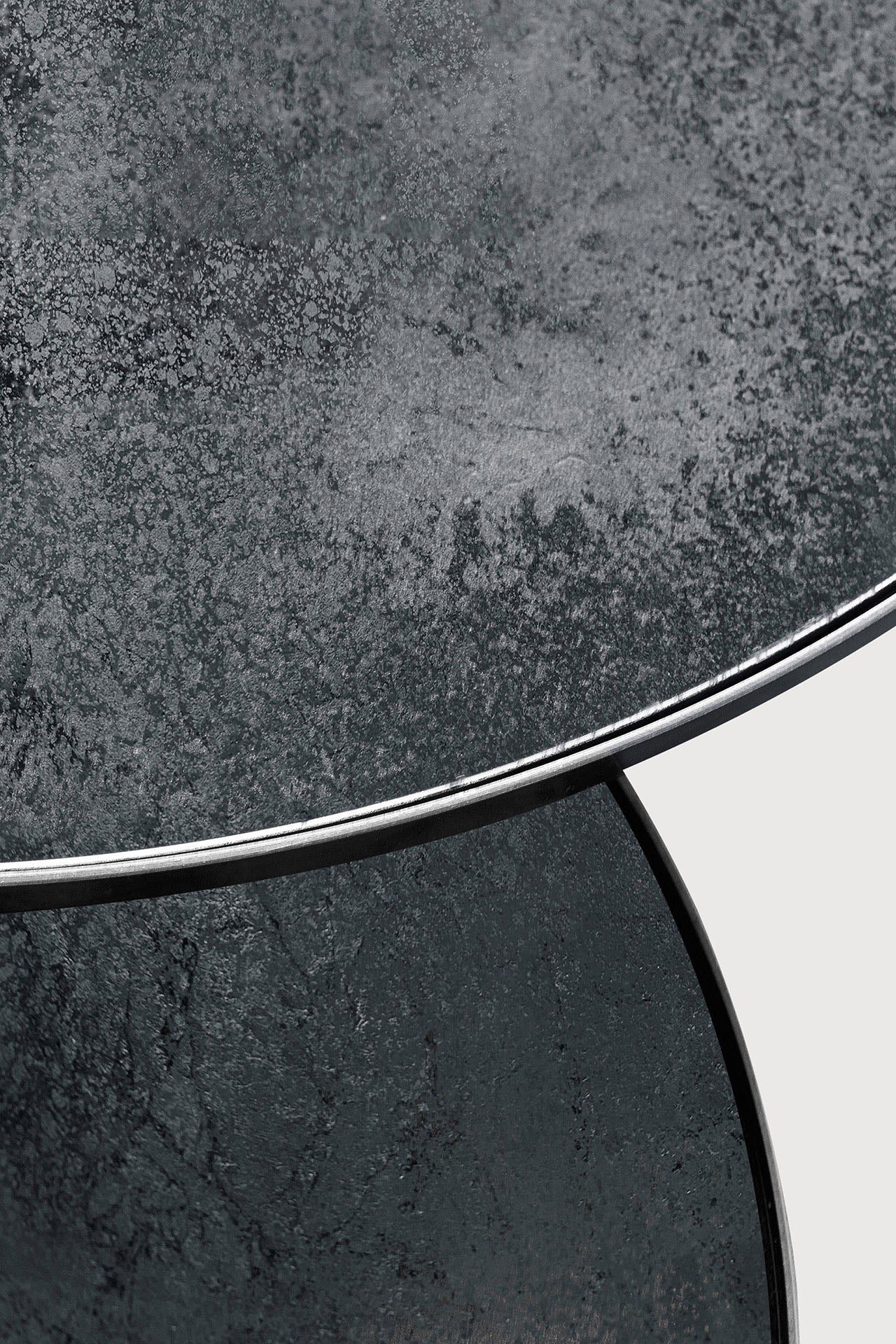 Nesting coffee table - Charcoal - round - set of 2 White Cliff Studio COFFEE TABLE