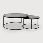 Nesting coffee table - Clear - round - set of 2 White Cliff Studio COFFEE TABLE