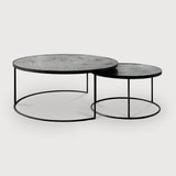 Nesting coffee table - Clear - round - set of 2 White Cliff Studio COFFEE TABLE