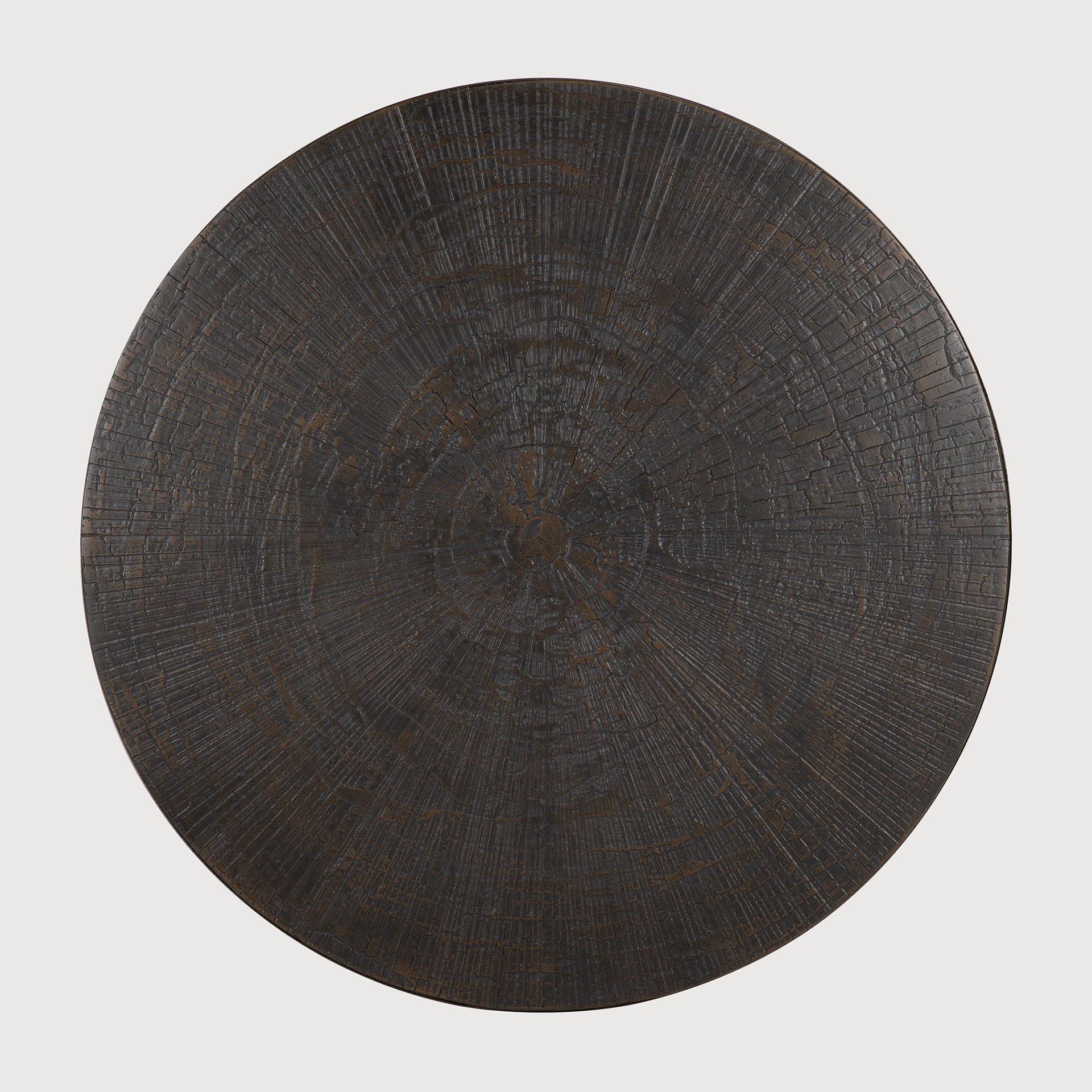 Nesting coffee table - varnished Minerals - Ray Umber - round - set of 2 White Cliff Studio COFFEE TABLE