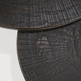 Nesting coffee table - varnished Minerals - Ray Umber - round - set of 2 White Cliff Studio COFFEE TABLE